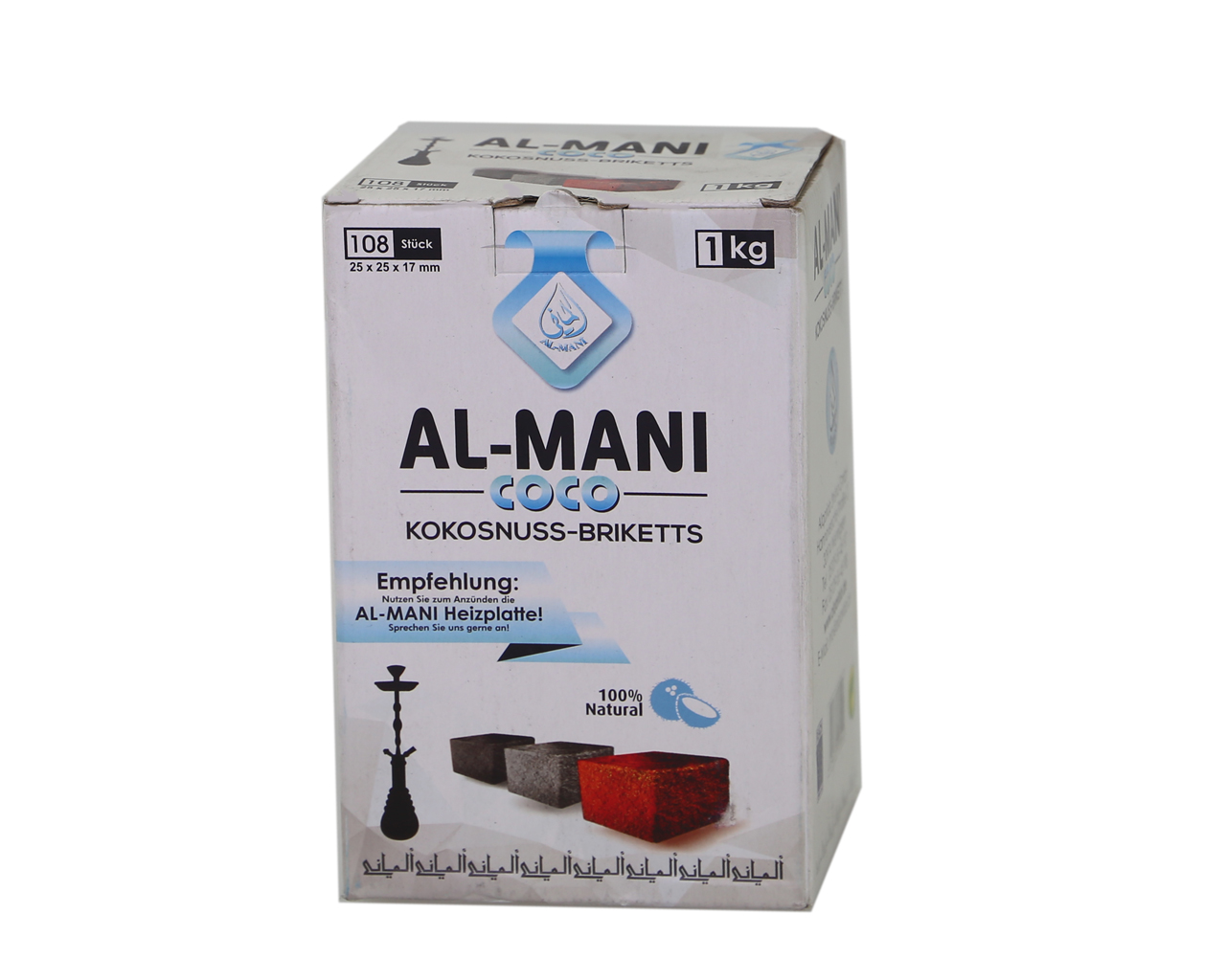 Charbon AL-MANI Coco Blau 1 kg (108 Cubes) Images